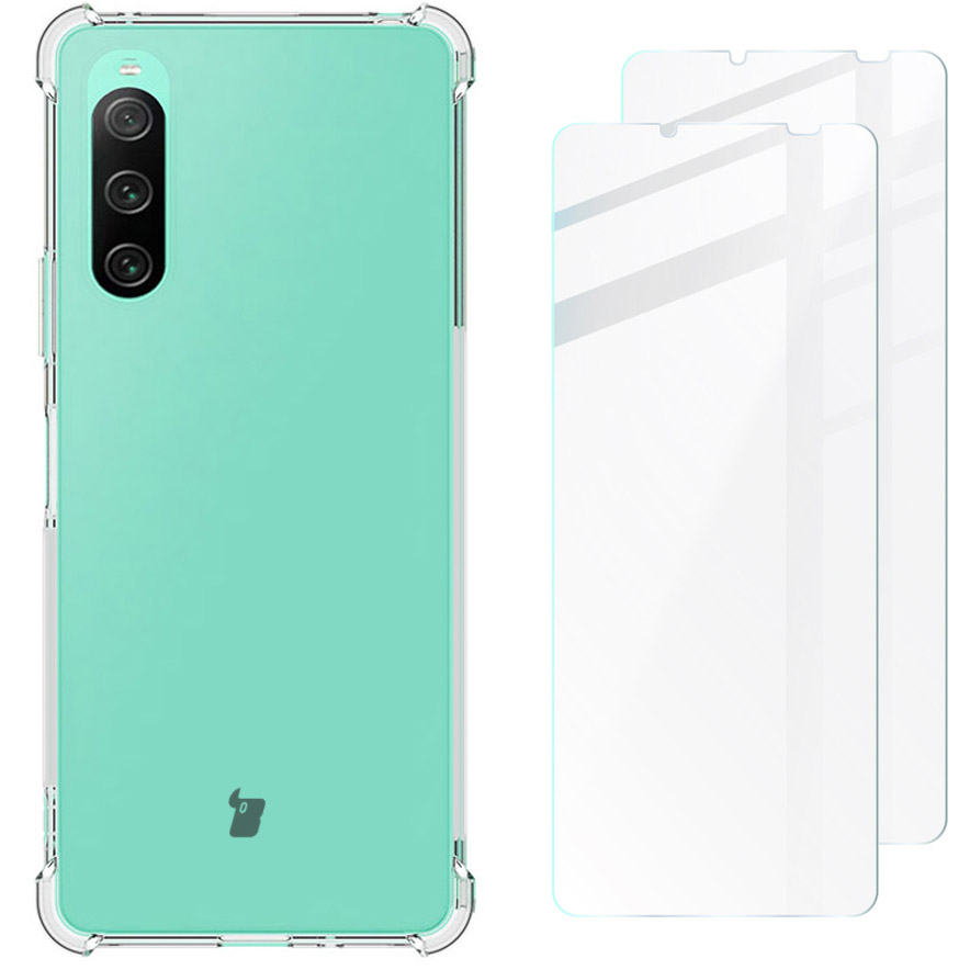 Elastyczne etui + 2 szkła, Bizon Case Clear, przezroczyste